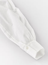 Button front gather blouse