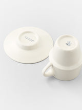 Stacking mug & saucer (Ivory glaze)