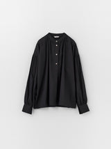 Button front gather blouse