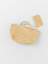 Raffia hand bag M (S270/ MONO/ CR)