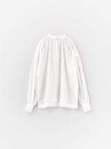 Button front gather blouse