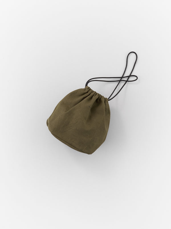 Oval drawstring bag