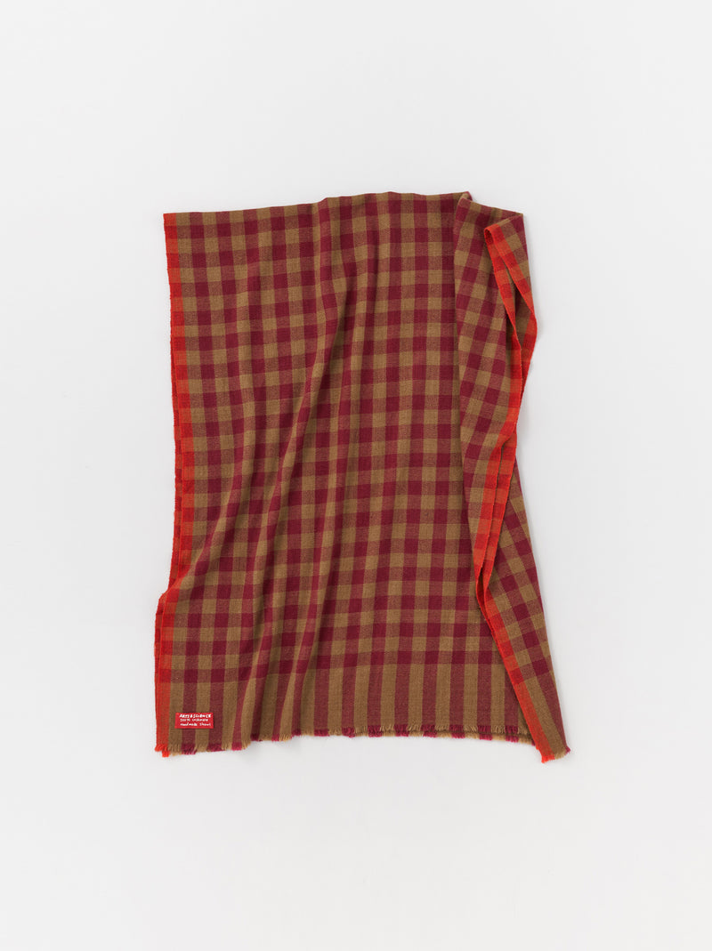 Bicolor check shawl M