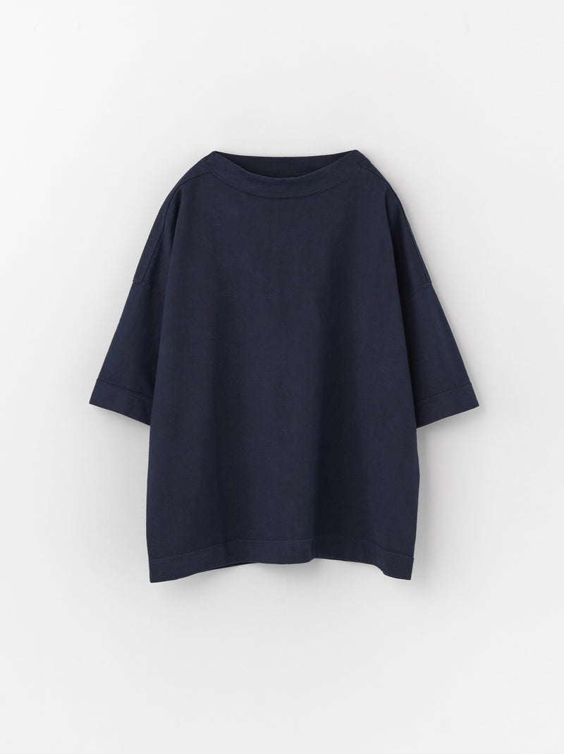 Stand collar box shirt half sleeve