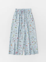 Front string wide pants
