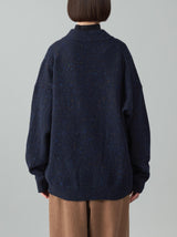 Bulky sleeve v neck cardigan