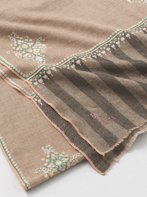 Pashmina shawl (Beige x brown)