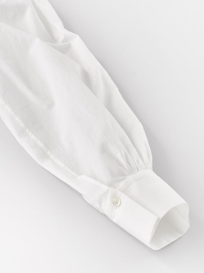 Button front gather blouse