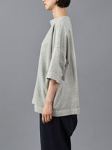 Stand collar box shirt half sleeve