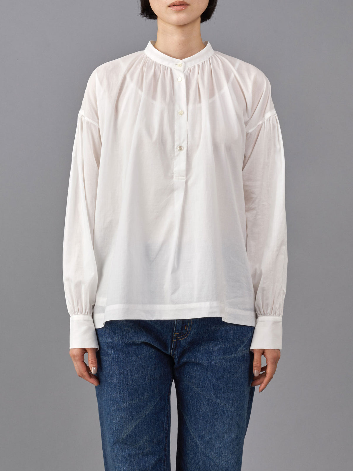 Button front gather blouse – ARTS&SCIENCE ONLINE SELLER intl.