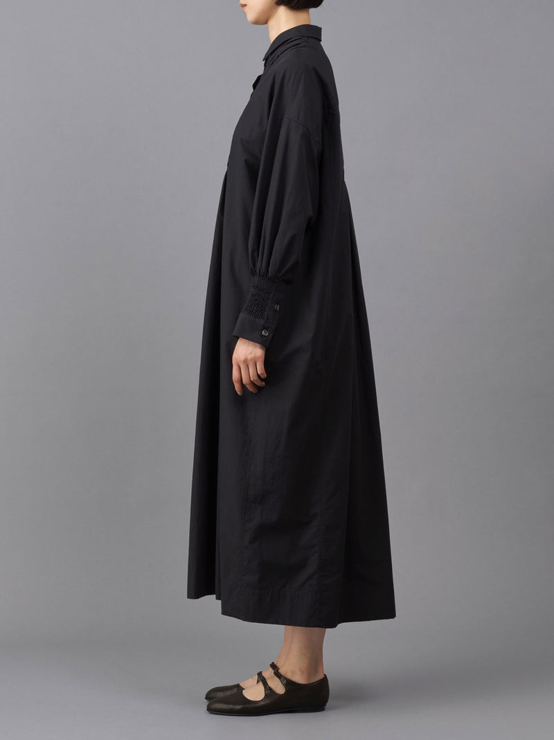 Smocking shirt dress