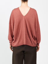 Side panel V neck sweater