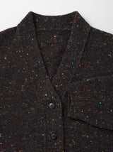 Bulky sleeve v neck cardigan