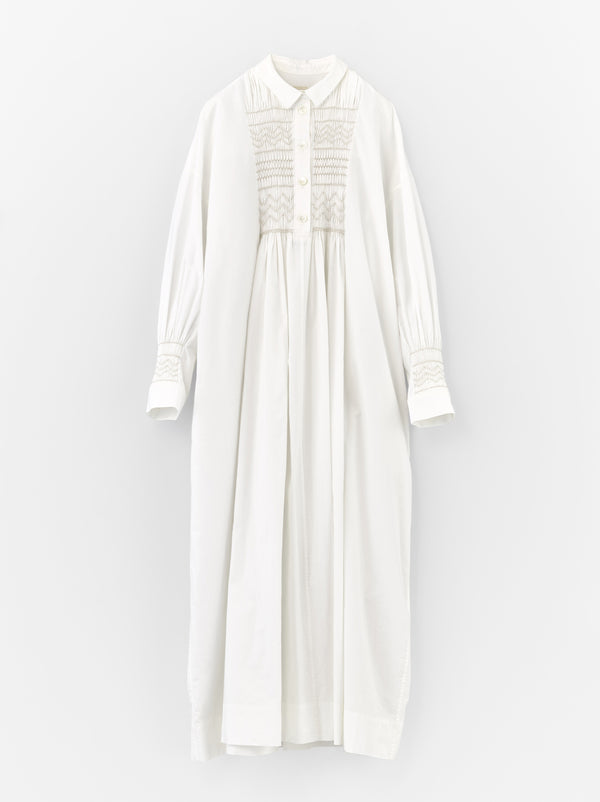 Smocking shirt dress