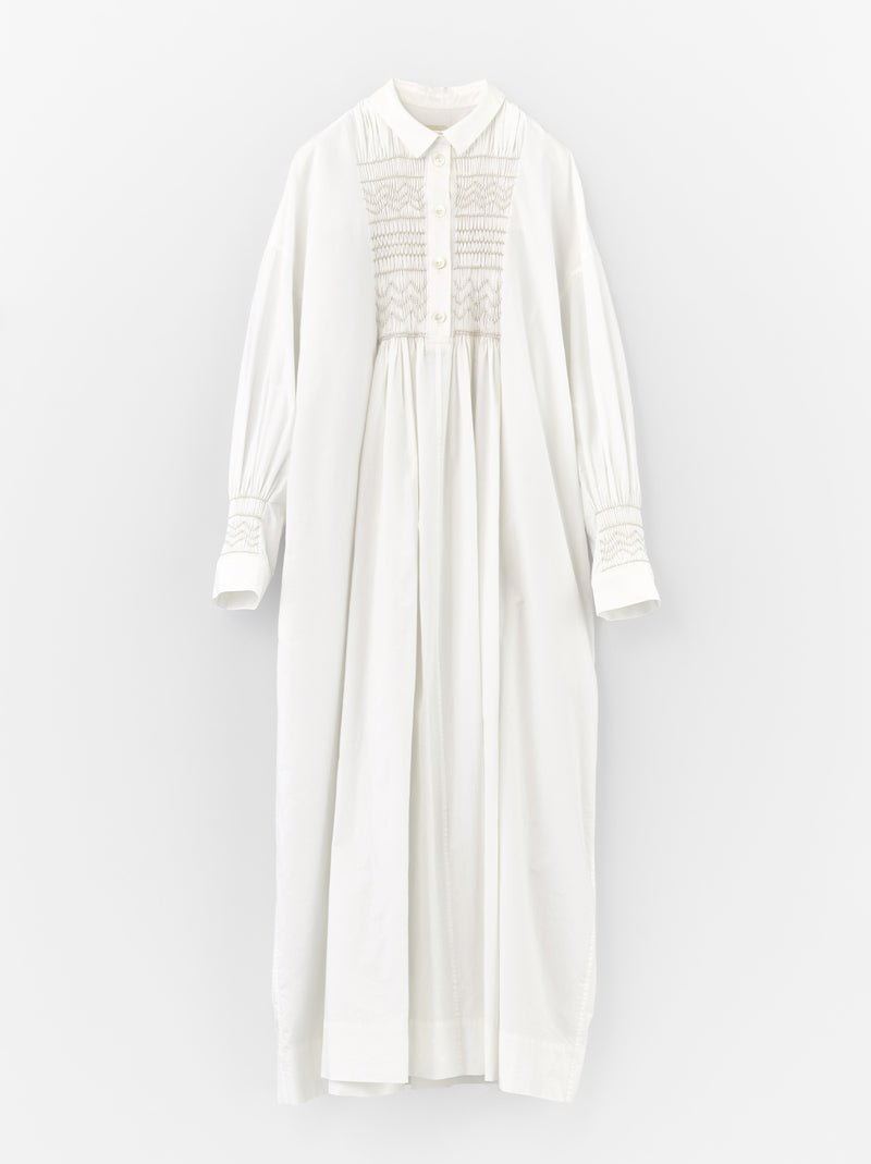 Smocking shirt dress