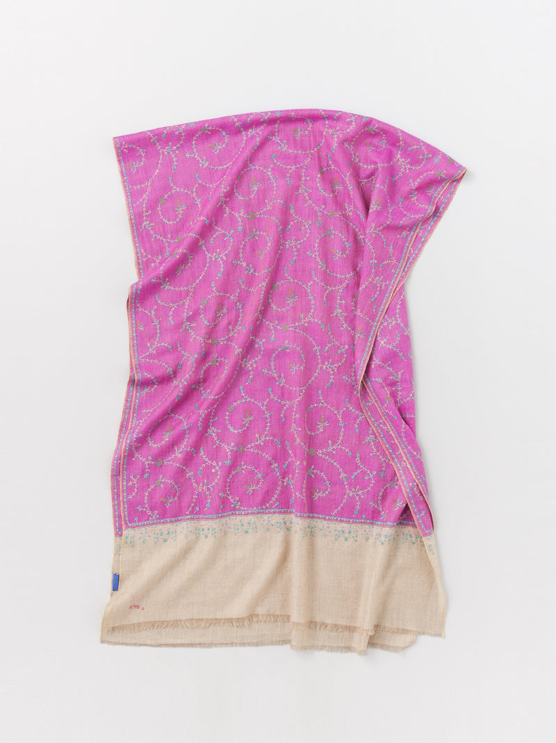 Pashmina shawl (Magenta x Beige)