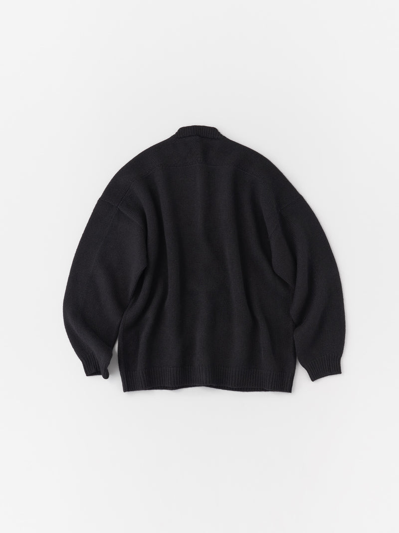 Back line crew neck cardigan