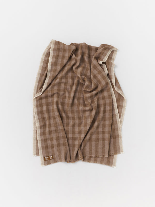 Bicolor check shawl M