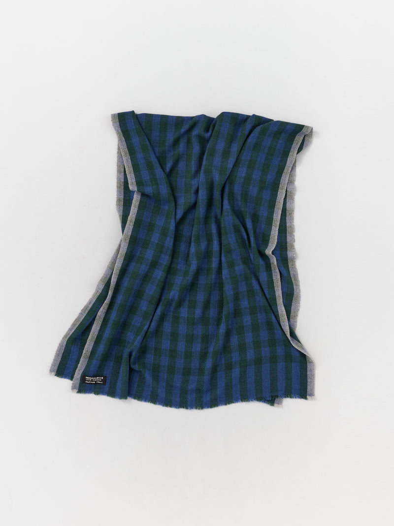 Bicolor check shawl M