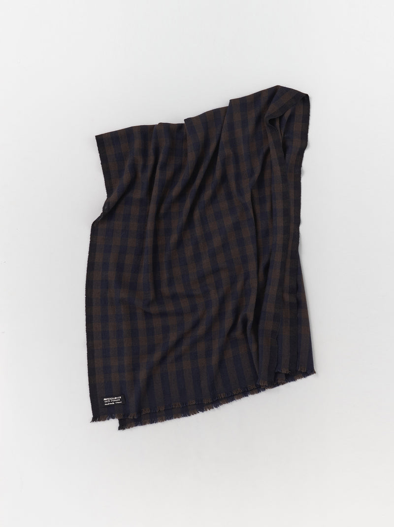 Bicolor check shawl M