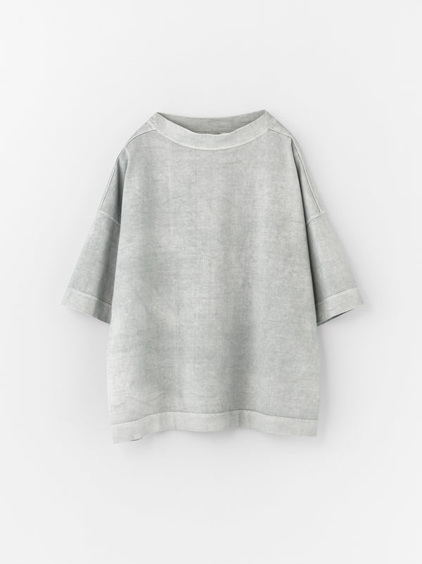 Stand collar box shirt half sleeve