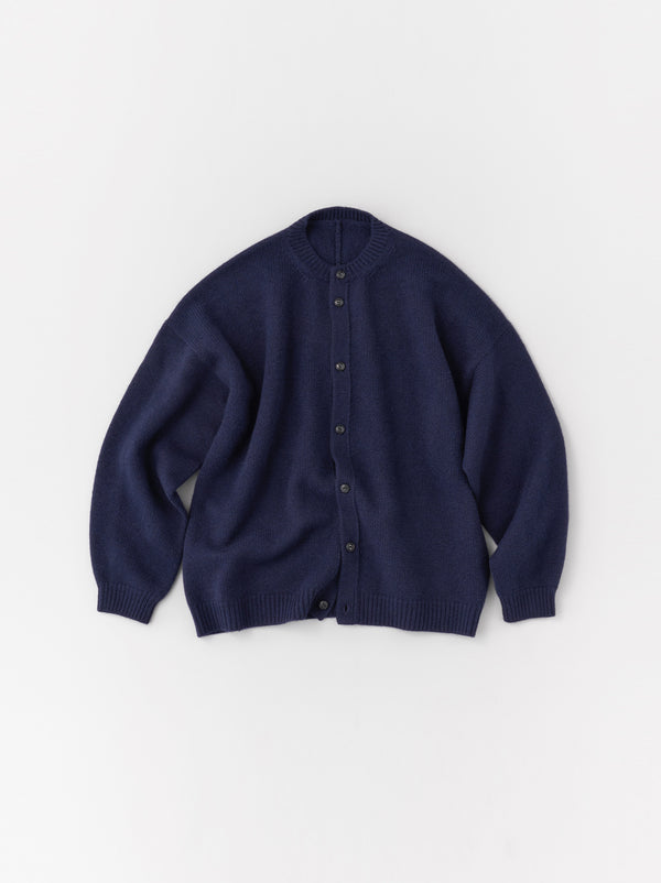 Back line crew neck cardigan