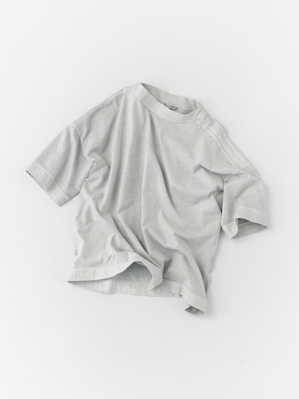 Stand collar box shirt half sleeve