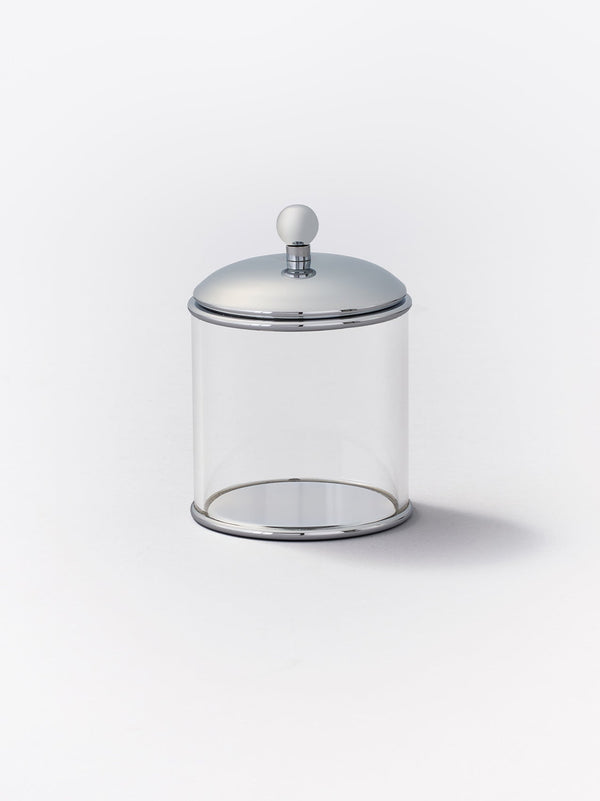 Glass cotton swab storage jar