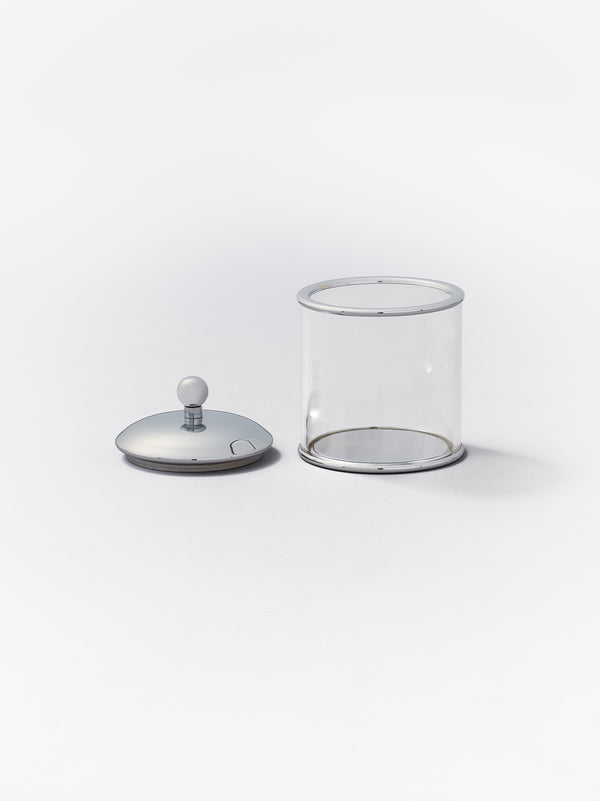 Glass cotton swab storage jar